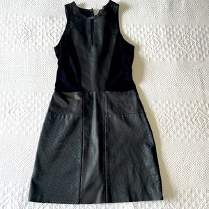 MAJE Leather, Suede, and Fabric Dress